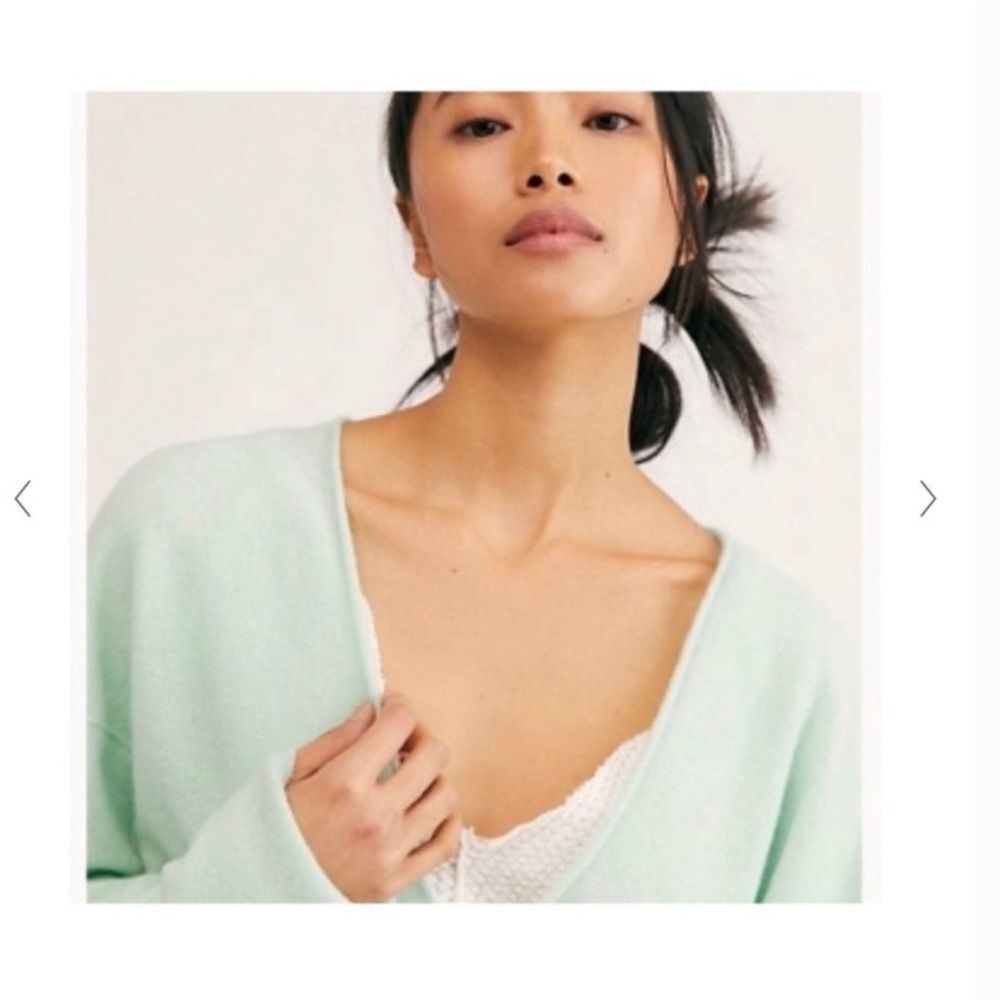 *Free People* Sz XL 💯 Cashmere Vneck Solitaire Sweater - Picture 3 of 6